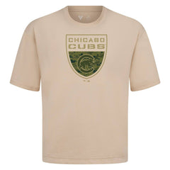 Chicago Cubs Levelwear Oversized Luxe Signature Knit Buckler T-Shirt - MLB T-shirts