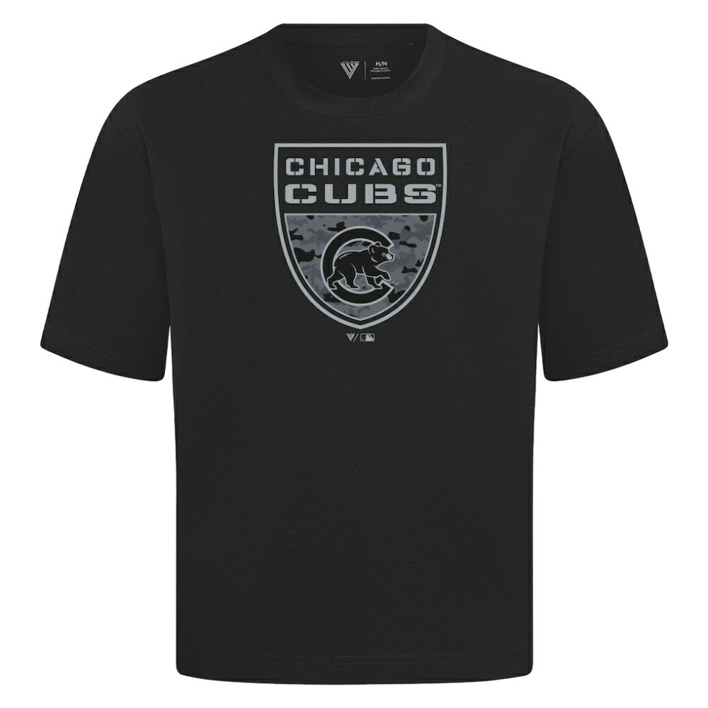 Chicago Cubs Levelwear Oversized Luxe Signature Knit Buckler T-Shirt - MLB T-shirts