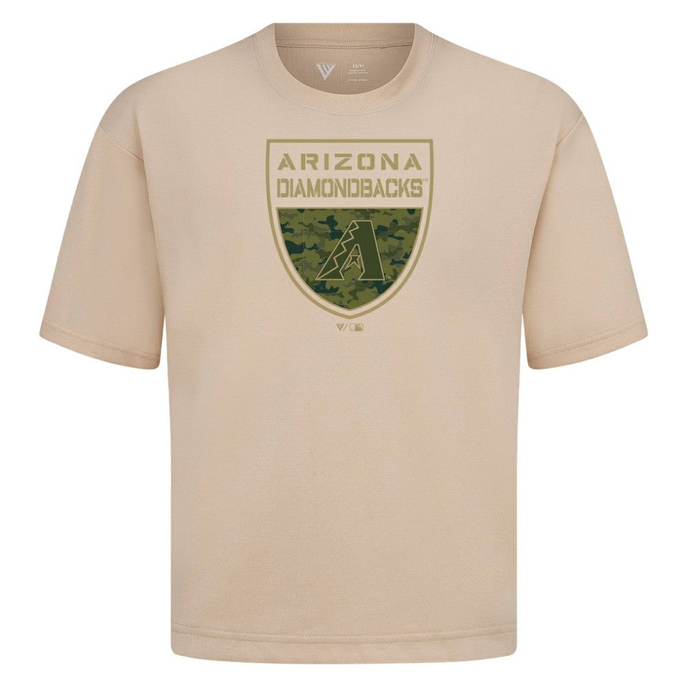 Arizona Diamondbacks Levelwear Oversized Luxe Signature Knit Buckler T-Shirt - MLB T-shirts