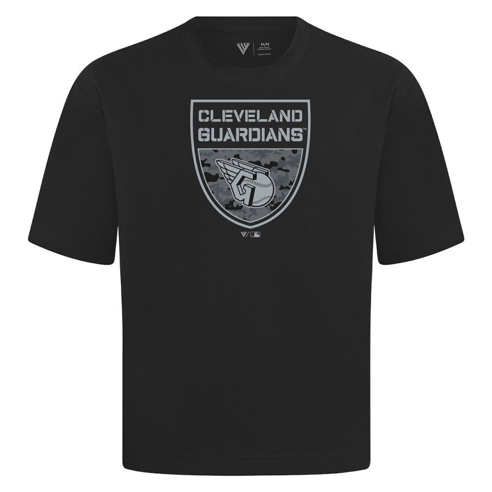 Cleveland Guardians Levelwear Oversized Luxe Signature Knit Buckler T-Shirt - MLB T-shirts