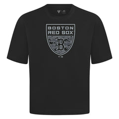 Boston Red Sox Levelwear Oversized Luxe Signature Knit Buckler T-Shirt - MLB T-shirts