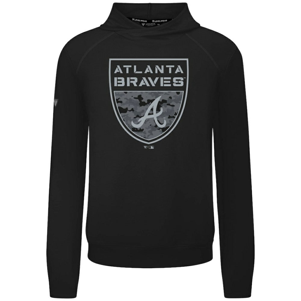 Atlanta Braves Levelwear Mandate Buckler Tri-Blend Pullover Hoodie - MLB Hoodies