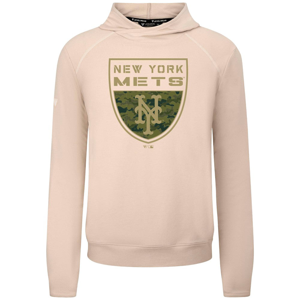New York Mets Levelwear Mandate Buckler Tri-Blend Pullover Hoodie - MLB Hoodies