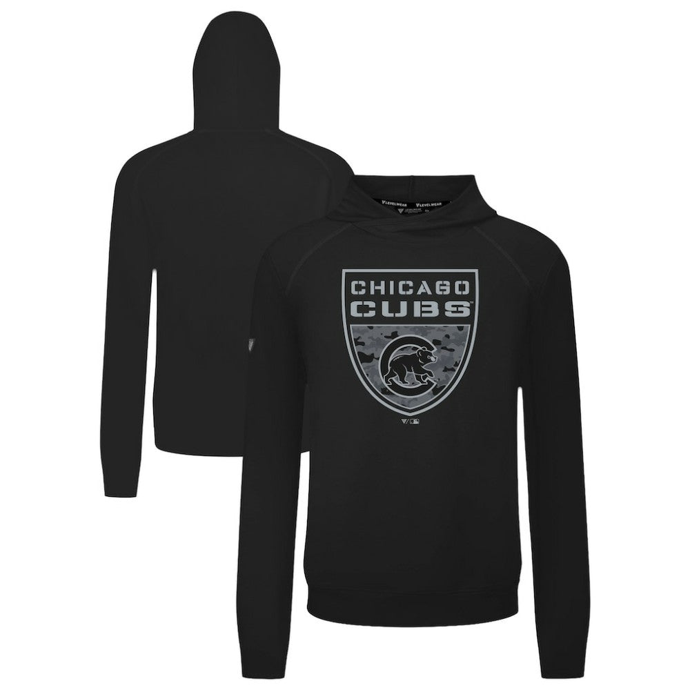 Chicago Cubs Levelwear Mandate Buckler Tri-Blend Pullover Hoodie - MLB Hoodies