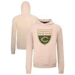 Cincinnati Reds Levelwear Mandate Buckler Tri-Blend Pullover Hoodie - MLB Hoodies