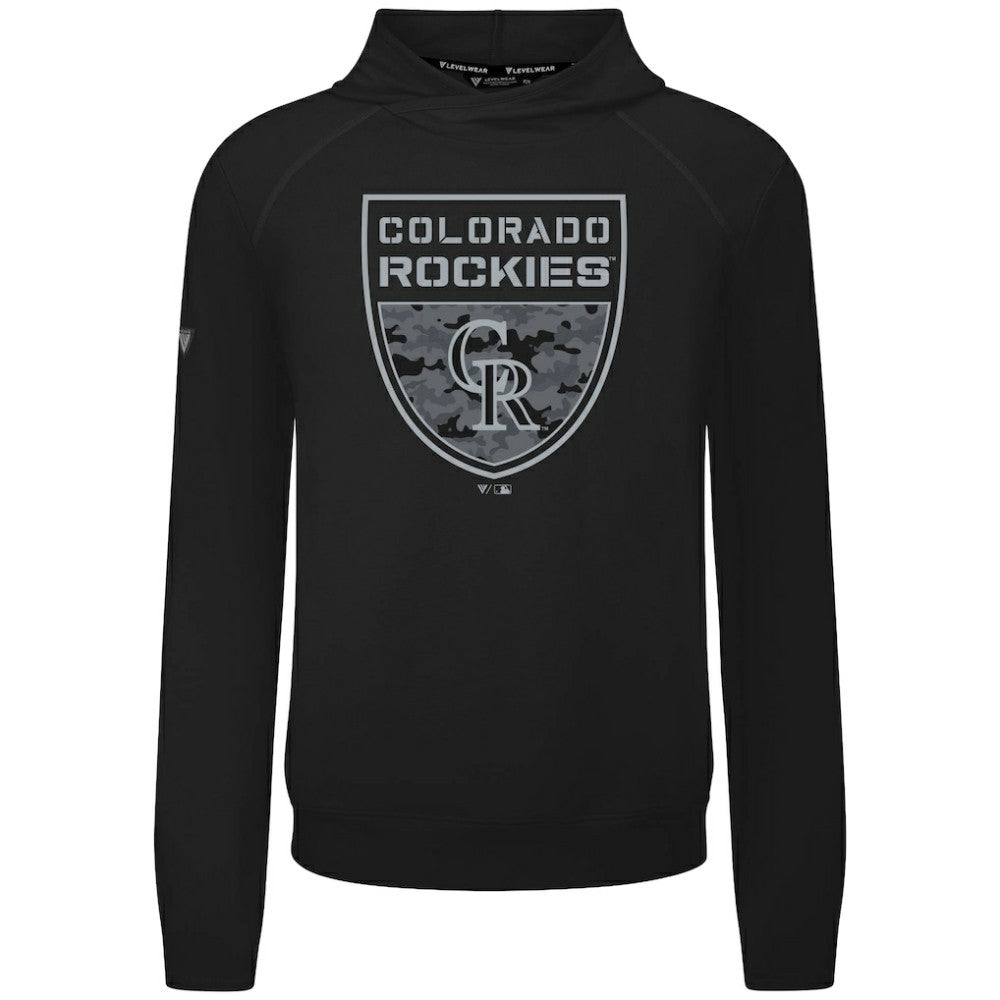 Colorado Rockies Levelwear Mandate Buckler Tri-Blend Pullover Hoodie - MLB Hoodies