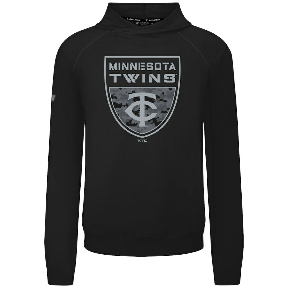 Minnesota Twins Levelwear Mandate Buckler Tri-Blend Pullover Hoodie - MLB Hoodies
