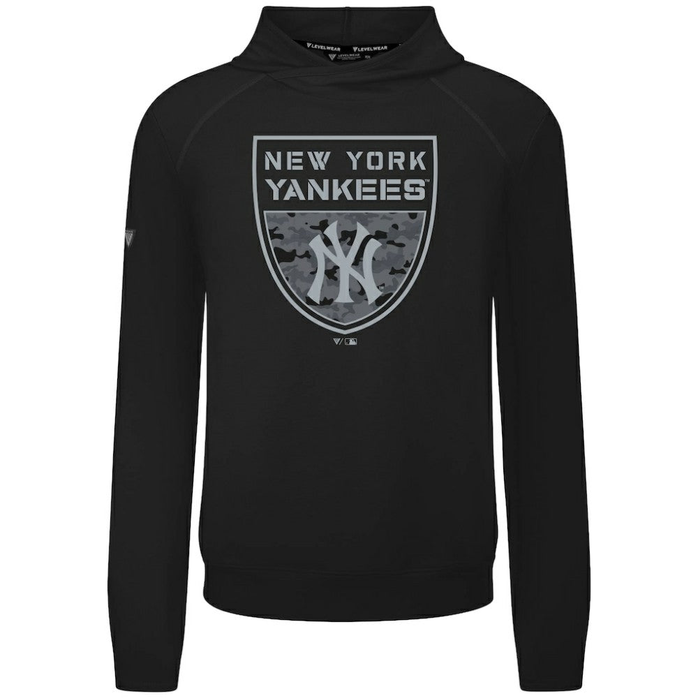 New York Yankees Levelwear Mandate Buckler Tri-Blend Pullover Hoodie - MLB Hoodies