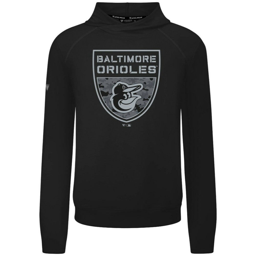 Baltimore Orioles Levelwear Mandate Buckler Tri-Blend Pullover Hoodie - MLB Hoodies