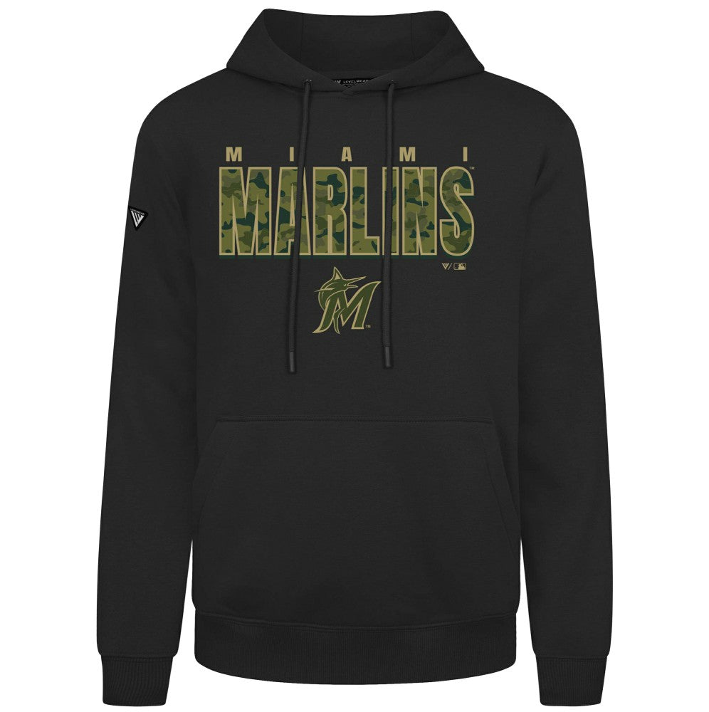 Miami Marlins Levelwear Podium Protect Pullover Hoodie - MLB Hoodies