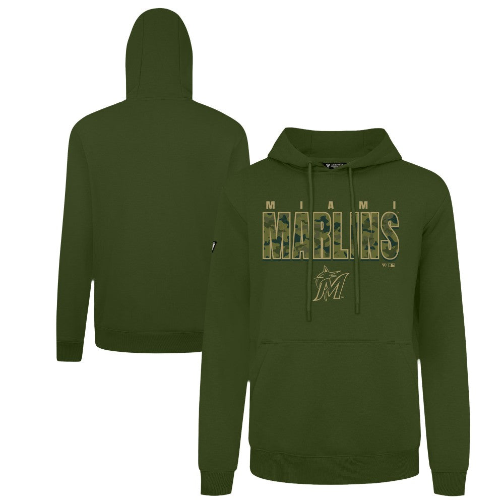 Miami Marlins Levelwear Podium Protect Pullover Hoodie - MLB Hoodies