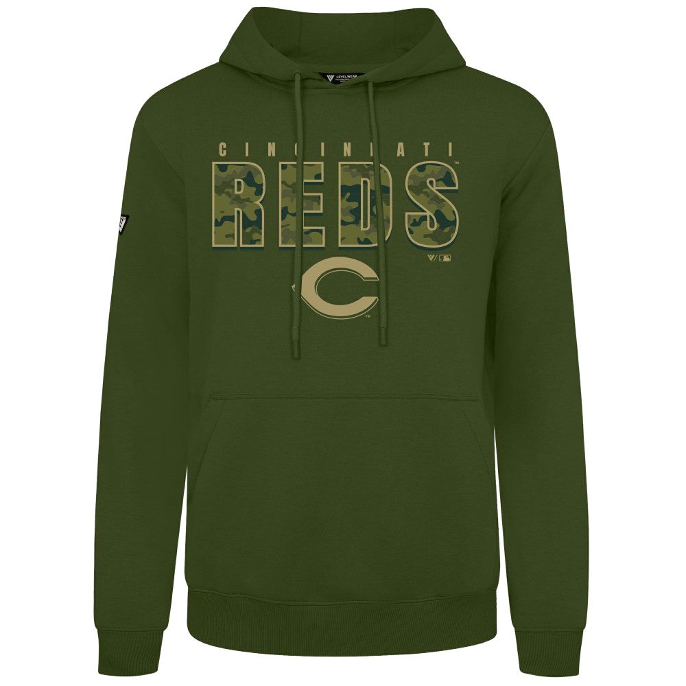 Cincinnati Reds Levelwear Podium Protect Pullover Hoodie - MLB Hoodies