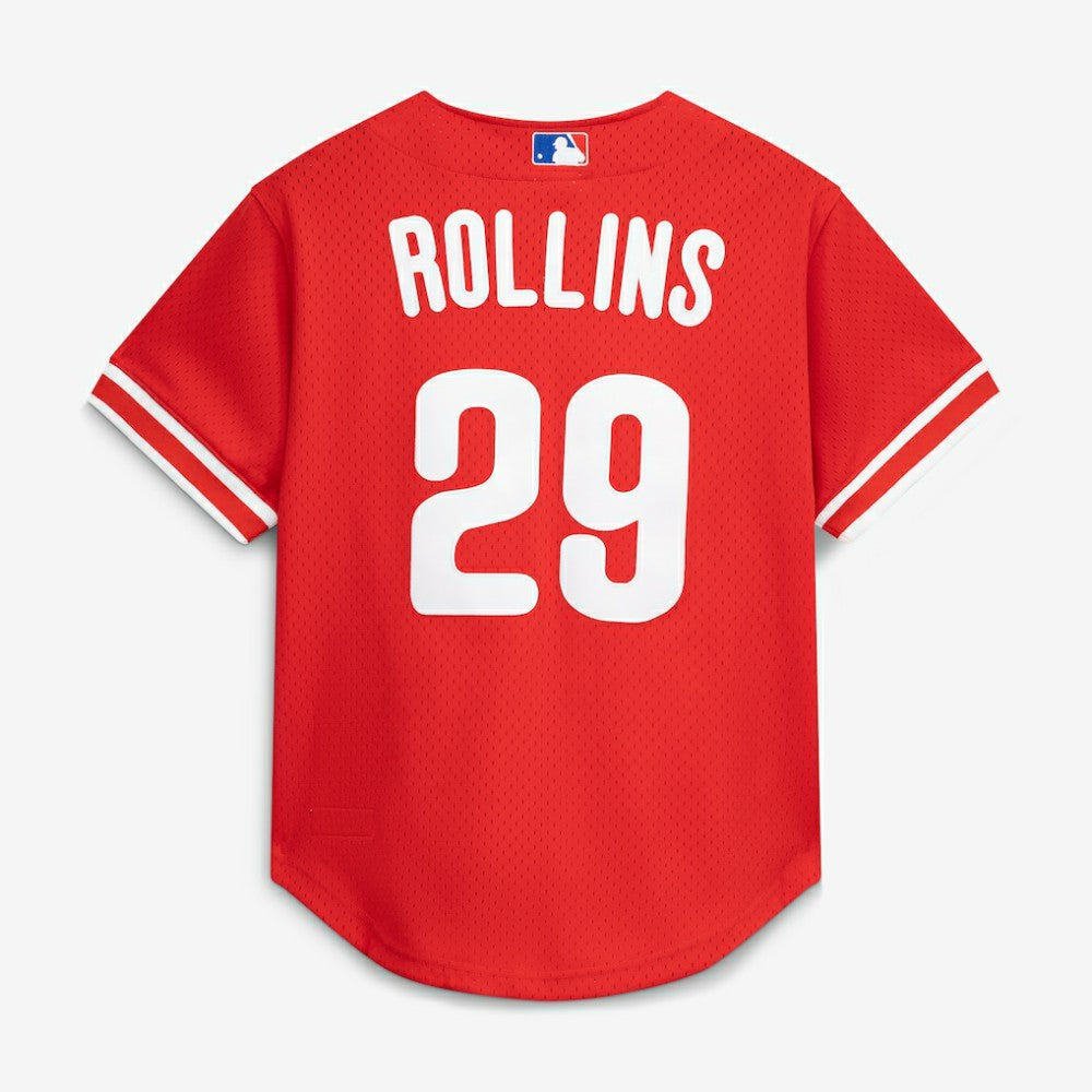 Jimmy Rollins Philadelphia Phillies Mitchell & Ness Cooperstown Mesh Batting Practice Button-Up Jersey - MLB Jerseys