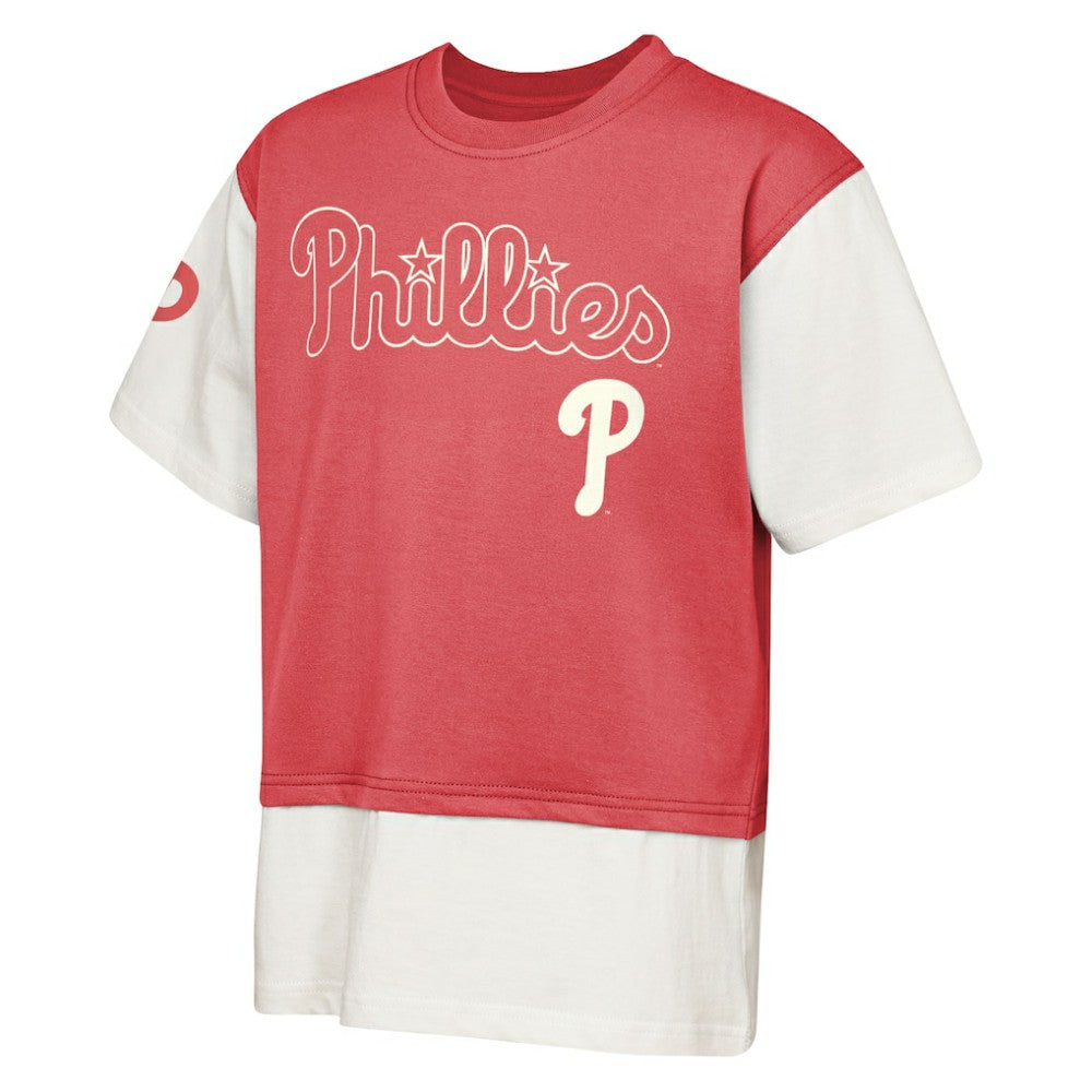 Philadelphia Phillies Outerstuff Youth Ultimate Pastels Premium Double Run T-Shirt - MLB T-shirts