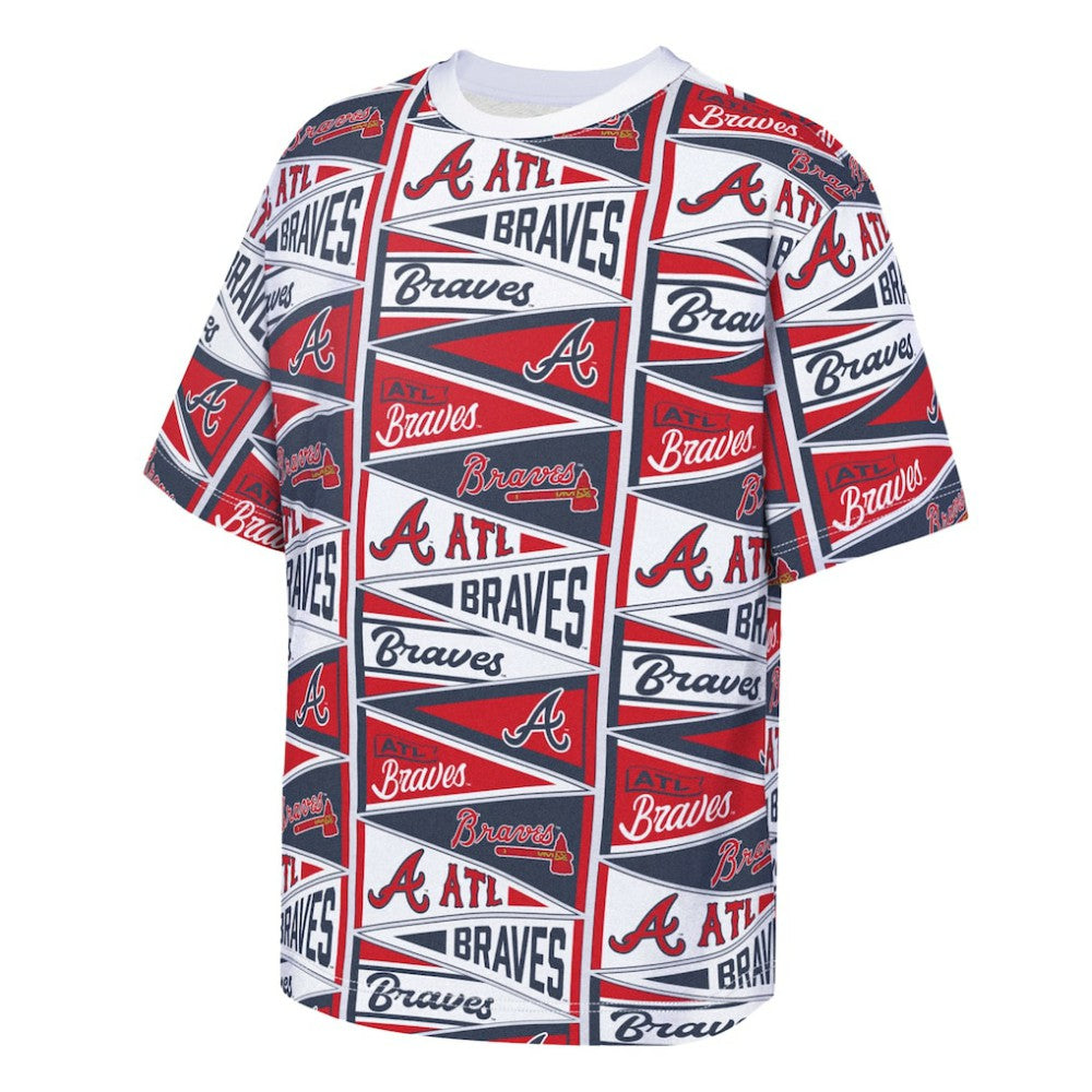 Atlanta Braves Outerstuff Youth All-Over Pennant T-Shirt - MLB T-shirts