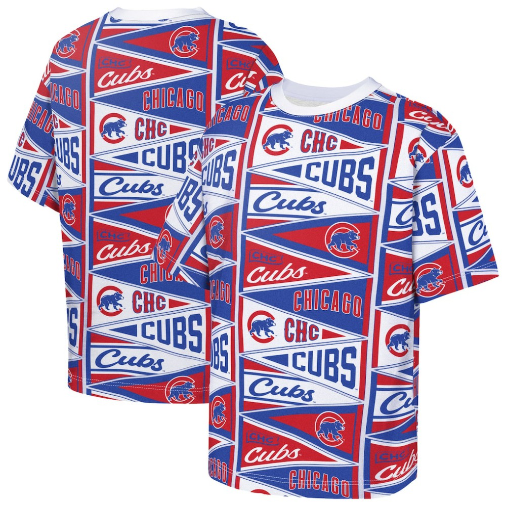 Chicago Cubs Outerstuff Youth All-Over Pennant T-Shirt - MLB T-shirts