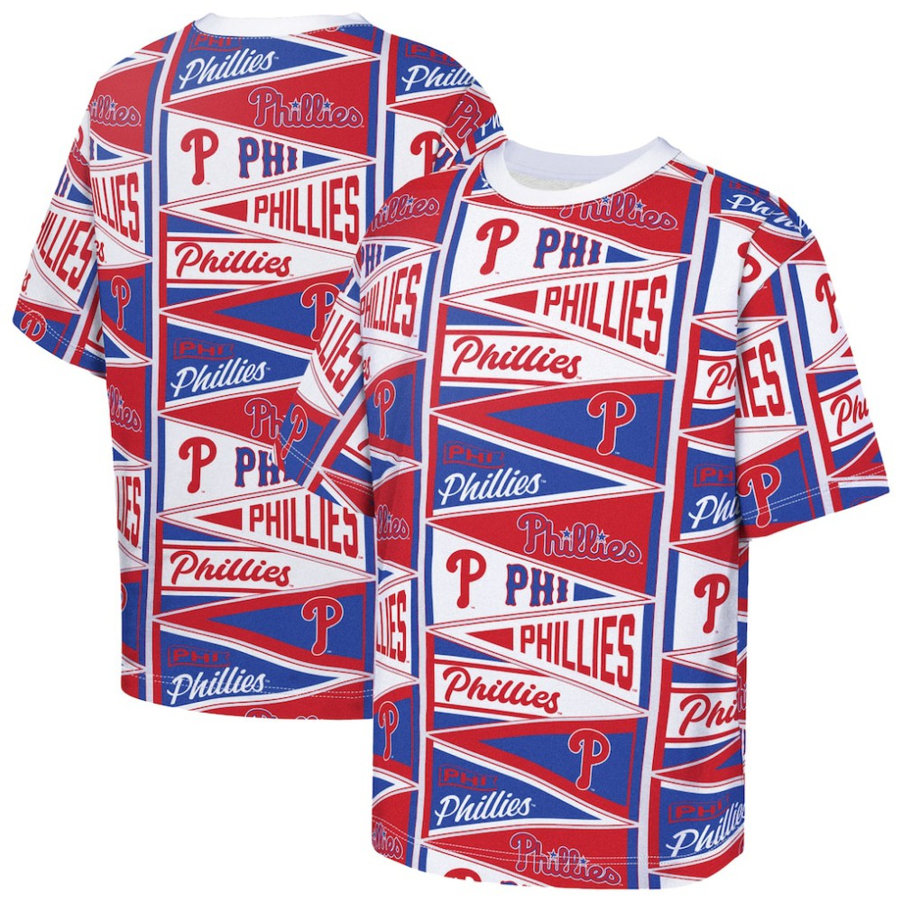 Philadelphia Phillies Outerstuff Youth All-Over Pennant T-Shirt - MLB T-shirts