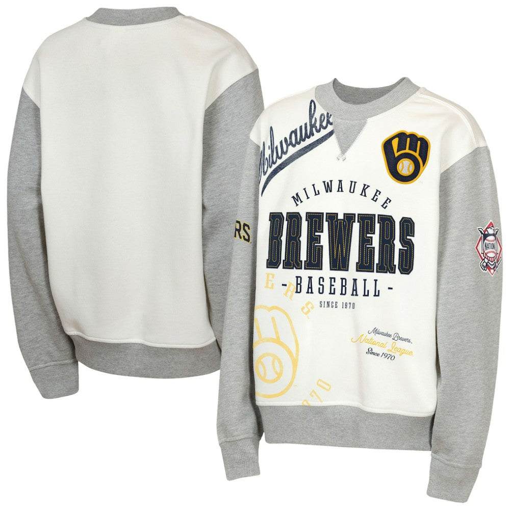 Milwaukee Brewers Outerstuff Youth Big League Power Hit Fleece Sweatshirt - MLB Sweatshirts