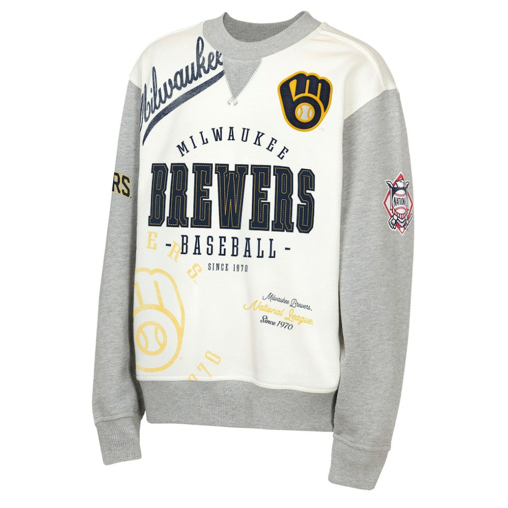 Milwaukee Brewers Outerstuff Youth Big League Power Hit Fleece Sweatshirt - MLB Sweatshirts