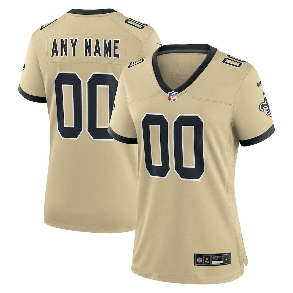 New Orleans Saints Women's Gameday Golds Alternate Custom Game Jersey | NFL New