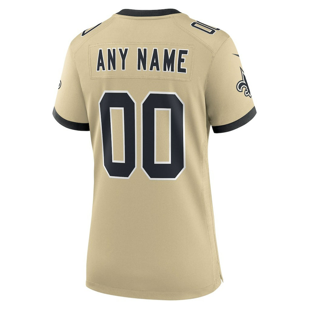 New Orleans Saints Women's Gameday Golds Alternate Custom Game Jersey | NFL New