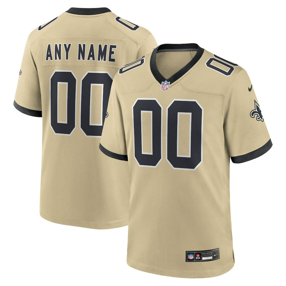 New Orleans Saints Youth Gameday Golds Alternate Custom Game Jersey | NFL On sale