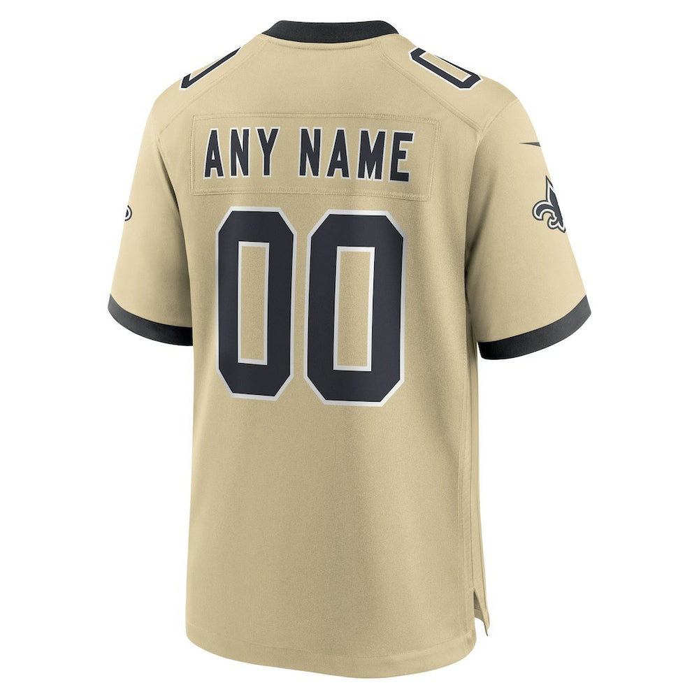 New Orleans Saints Youth Gameday Golds Alternate Custom Game Jersey | NFL On sale