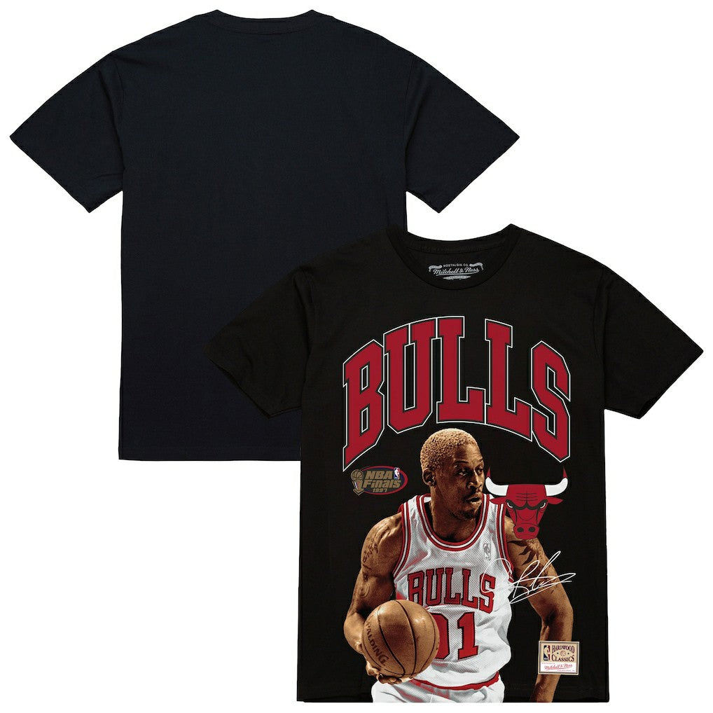 Black Dennis Rodman Chicago Bulls Hardwood Classics Player Arch T-Shirt sale | NBA