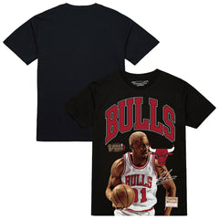 Black Dennis Rodman Chicago Bulls Hardwood Classics Player Arch T-Shirt sale | NBA