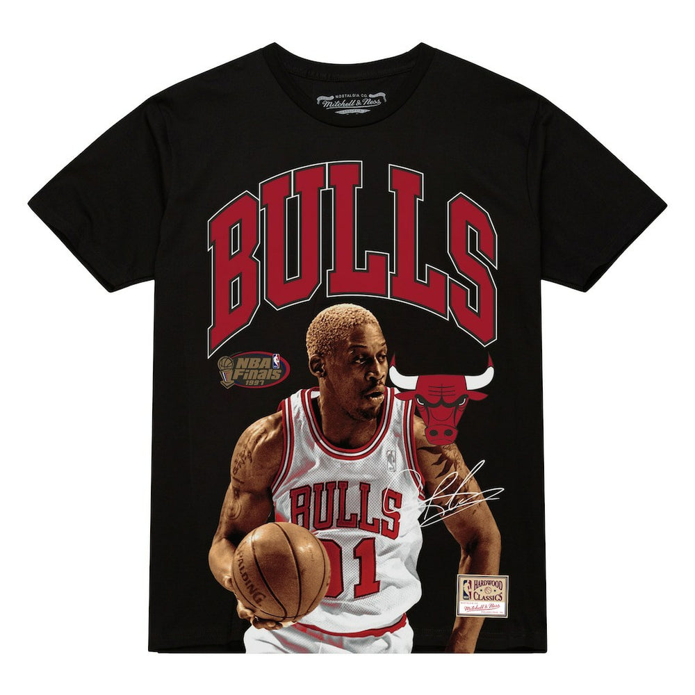 Black Dennis Rodman Chicago Bulls Hardwood Classics Player Arch T-Shirt sale | NBA