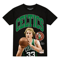 Black Larry Bird Boston Celtics Hardwood Classics Player Arch T-Shirt | NBA