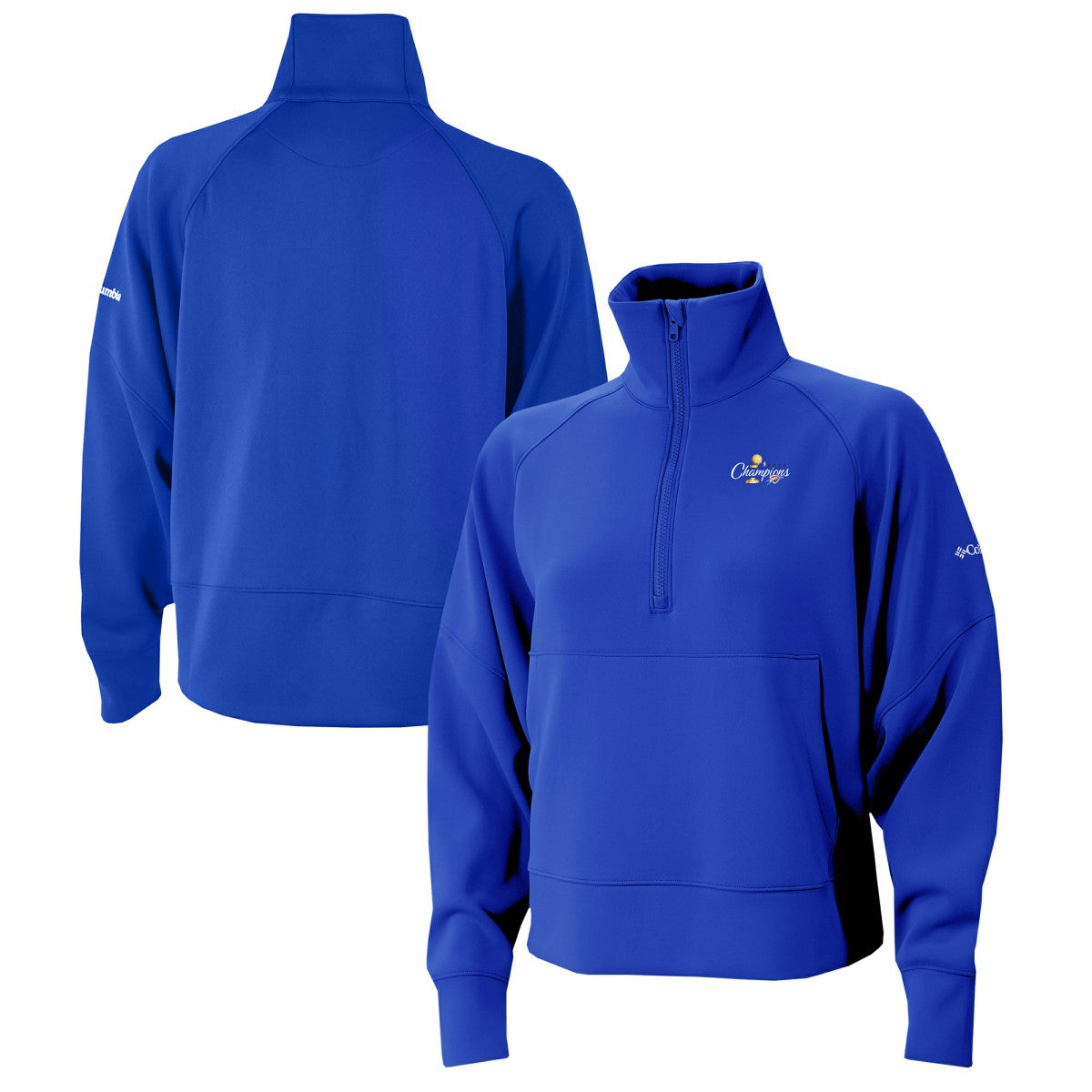 Blue Oklahoma City Thunder Women's 2025 NBA Finals Champions Wickhams Hills Raglan Omni-Wick Half-Zip Pullover | NBA