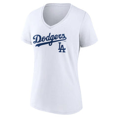 Los Angeles Dodgers Women's Team Lockup V-Neck T-Shirt - MLB T-shirts