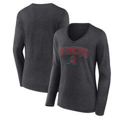 Arizona Diamondbacks Women's Team Lockup Long Sleeve V-Neck T-Shirt - MLB T-shirts