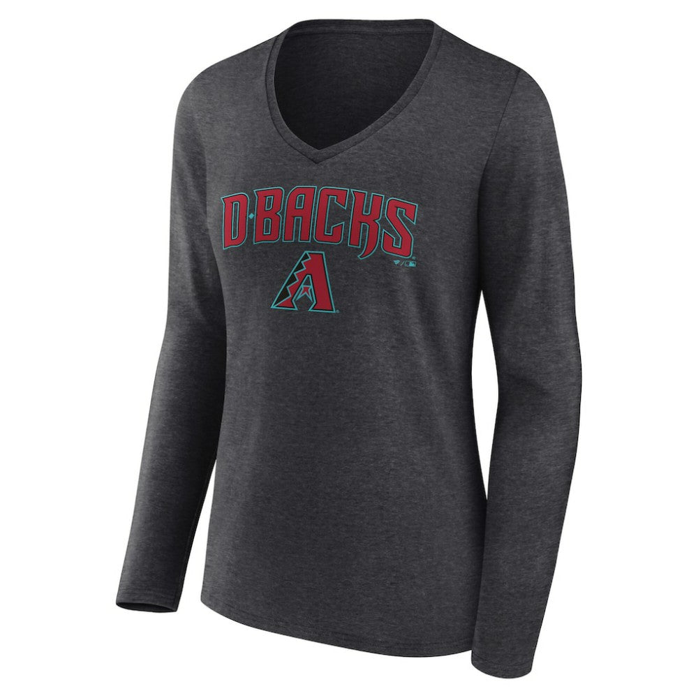 Arizona Diamondbacks Women's Team Lockup Long Sleeve V-Neck T-Shirt - MLB T-shirts