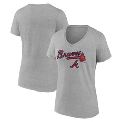 Atlanta Braves Women's Team Lockup V-Neck T-Shirt - MLB T-shirts