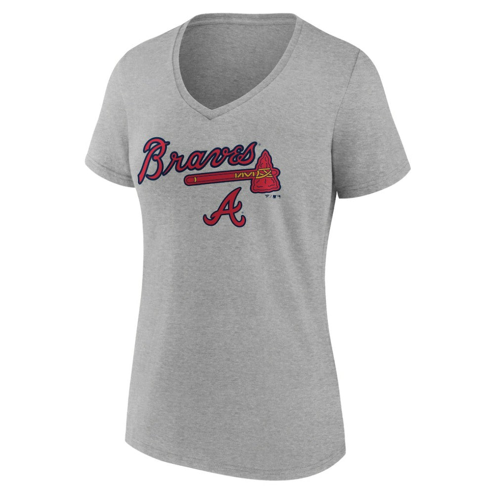 Atlanta Braves Women's Team Lockup V-Neck T-Shirt - MLB T-shirts