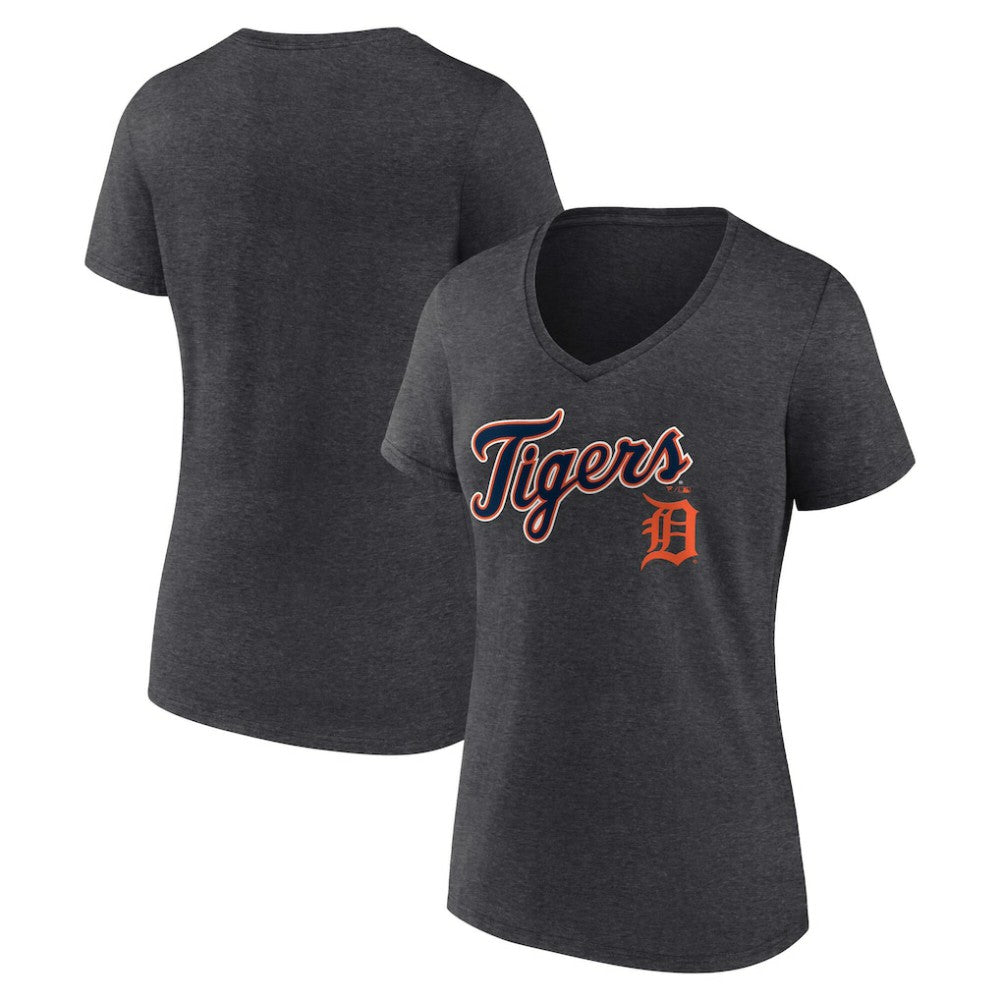 Detroit Tigers Women's Team Lockup V-Neck T-Shirt - MLB T-shirts