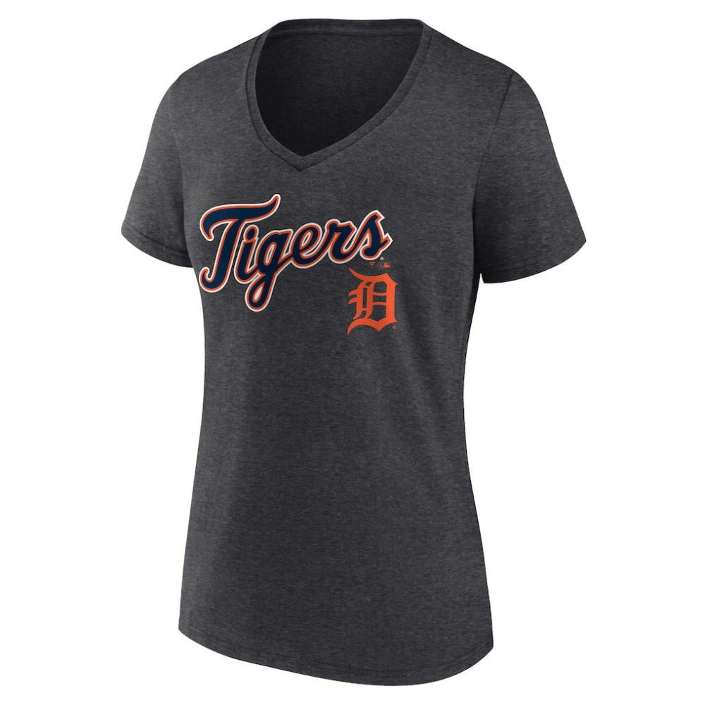 Detroit Tigers Women's Team Lockup V-Neck T-Shirt - MLB T-shirts