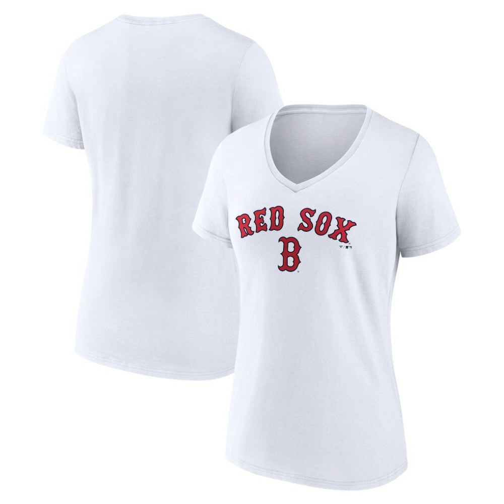 Boston Red Sox Women's Team Lockup V-Neck T-Shirt - MLB T-shirts