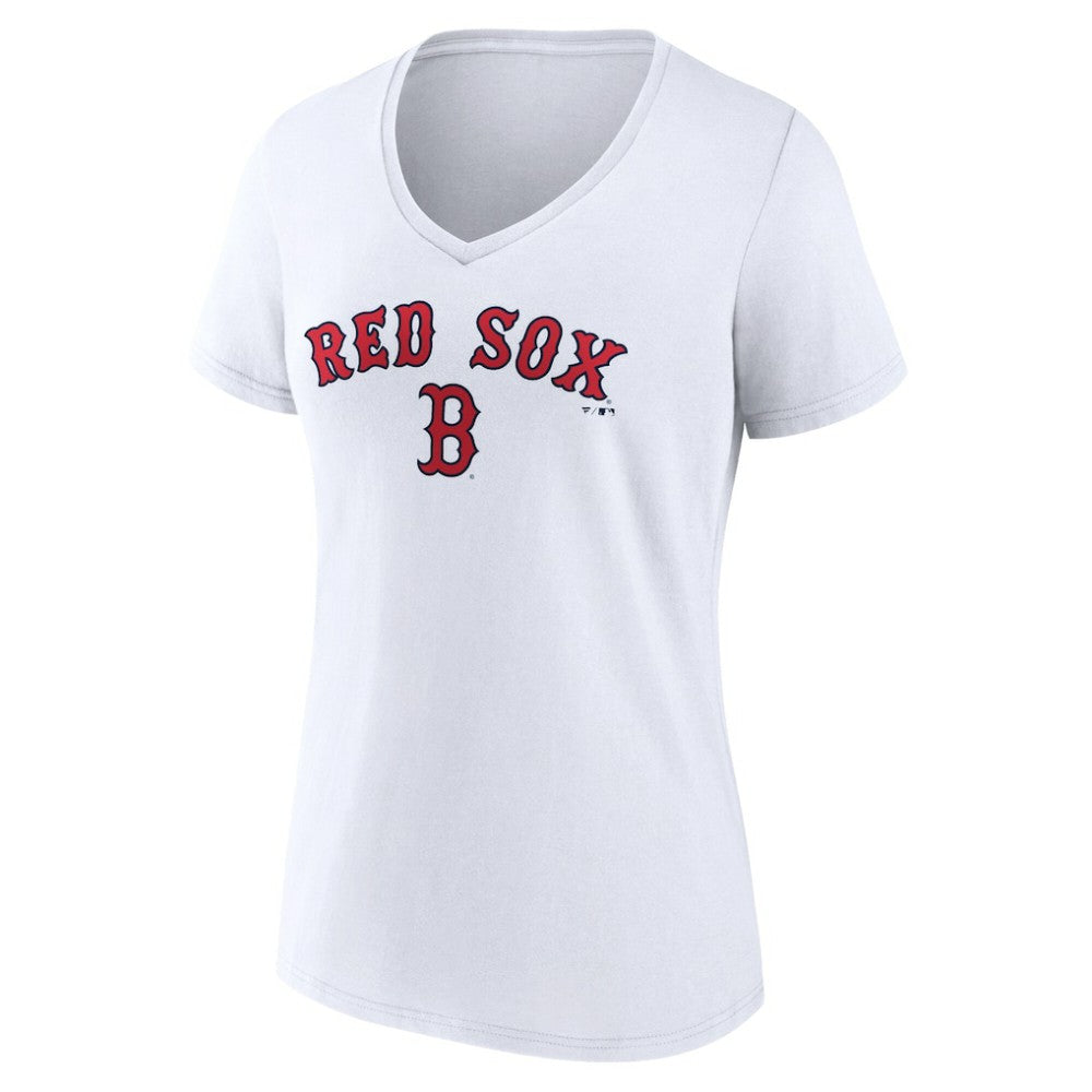 Boston Red Sox Women's Team Lockup V-Neck T-Shirt - MLB T-shirts