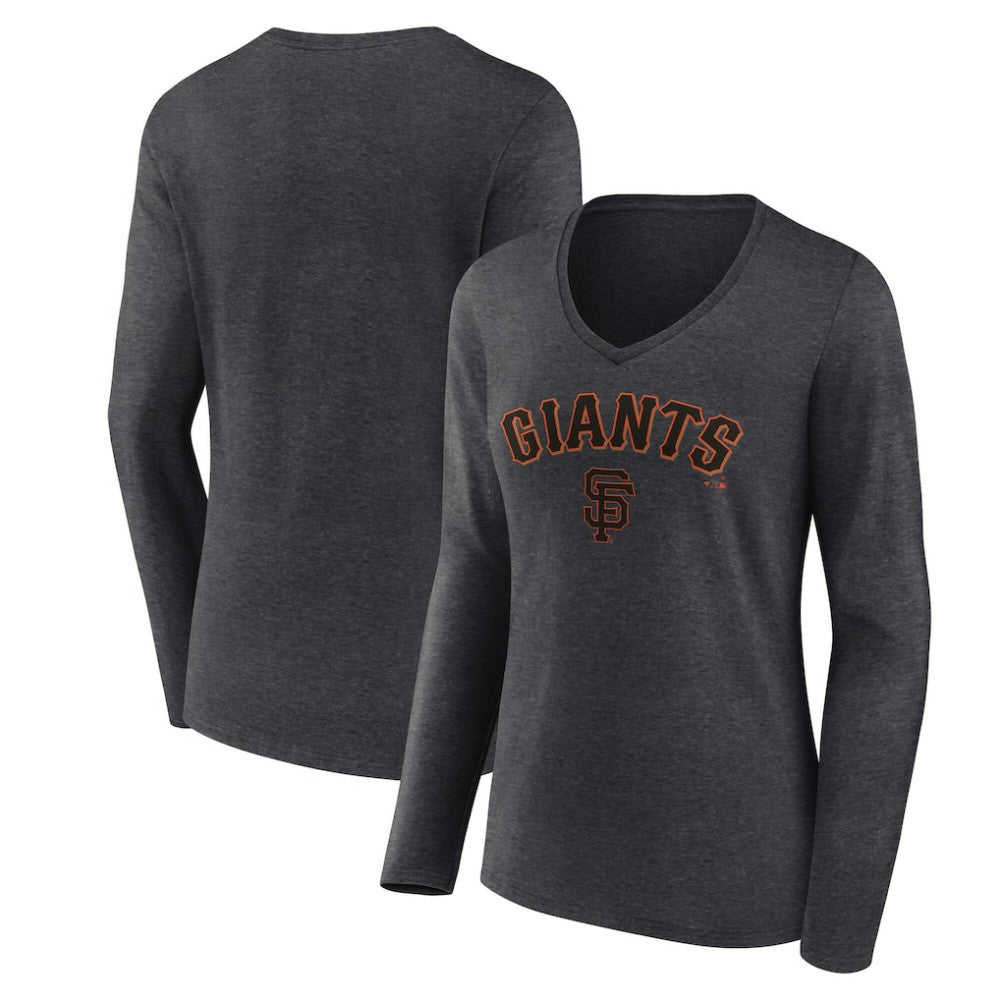 San Francisco Giants Women's Team Lockup Long Sleeve V-Neck T-Shirt - MLB T-shirts