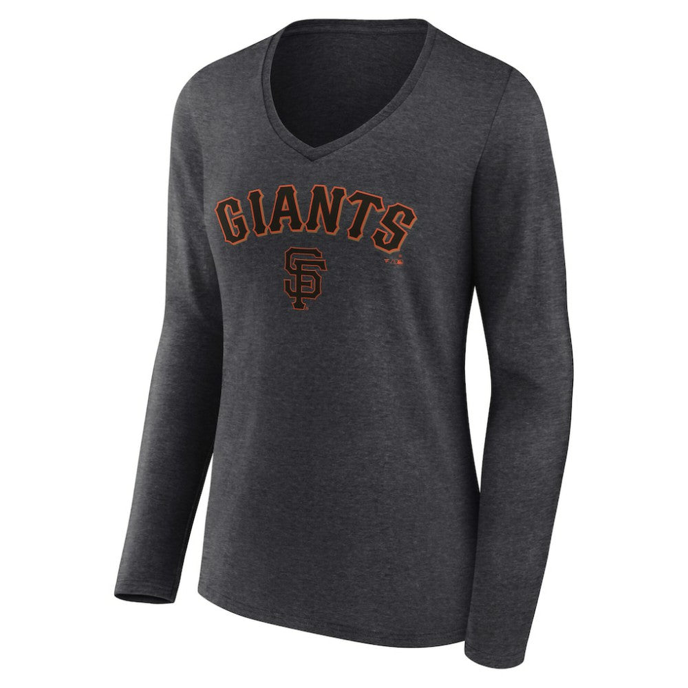 San Francisco Giants Women's Team Lockup Long Sleeve V-Neck T-Shirt - MLB T-shirts