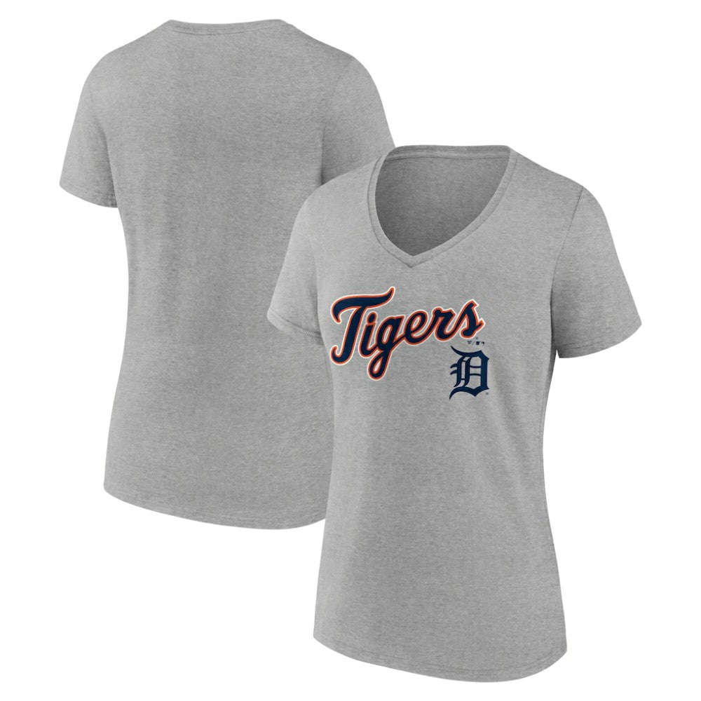 Detroit Tigers Women's Team Lockup V-Neck T-Shirt - MLB T-shirts