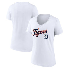 Detroit Tigers Women's Team Lockup V-Neck T-Shirt - MLB T-shirts
