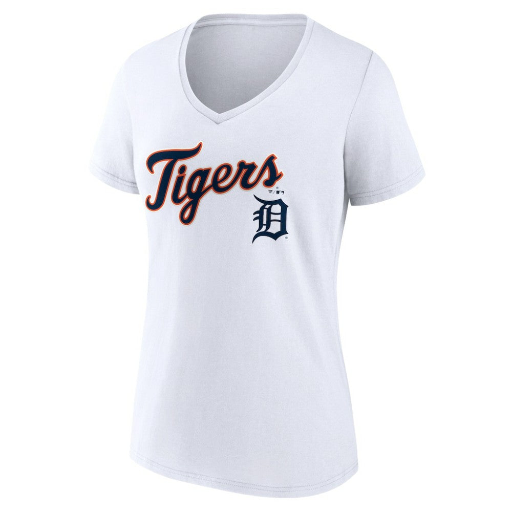 Detroit Tigers Women's Team Lockup V-Neck T-Shirt - MLB T-shirts