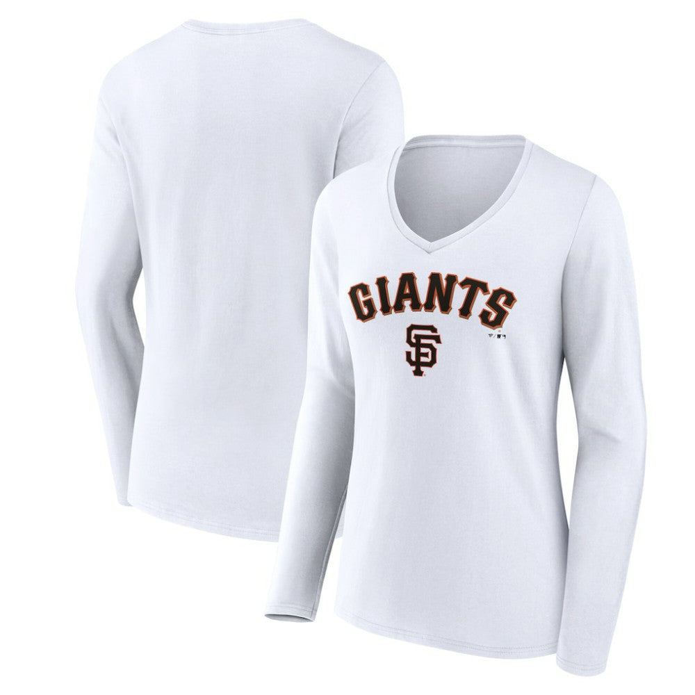 San Francisco Giants Women's Team Lockup Long Sleeve V-Neck T-Shirt - MLB T-shirts