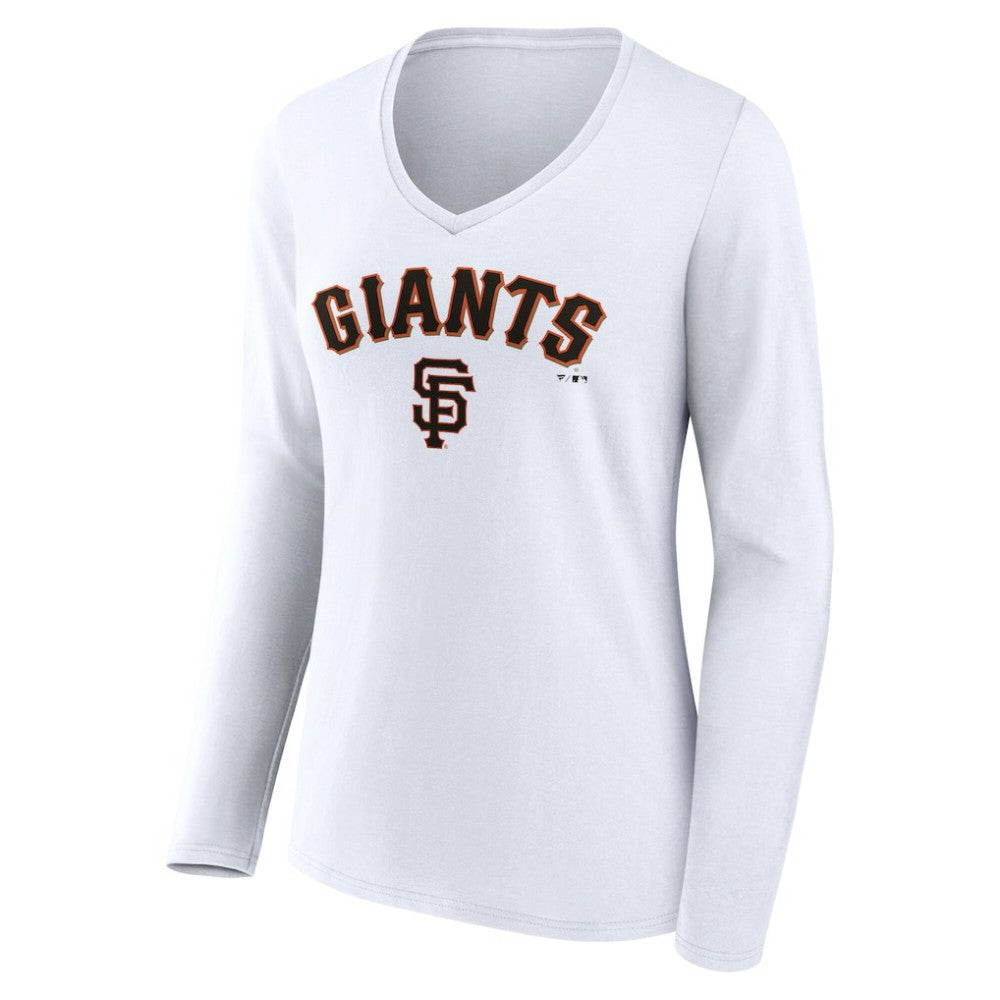 San Francisco Giants Women's Team Lockup Long Sleeve V-Neck T-Shirt - MLB T-shirts