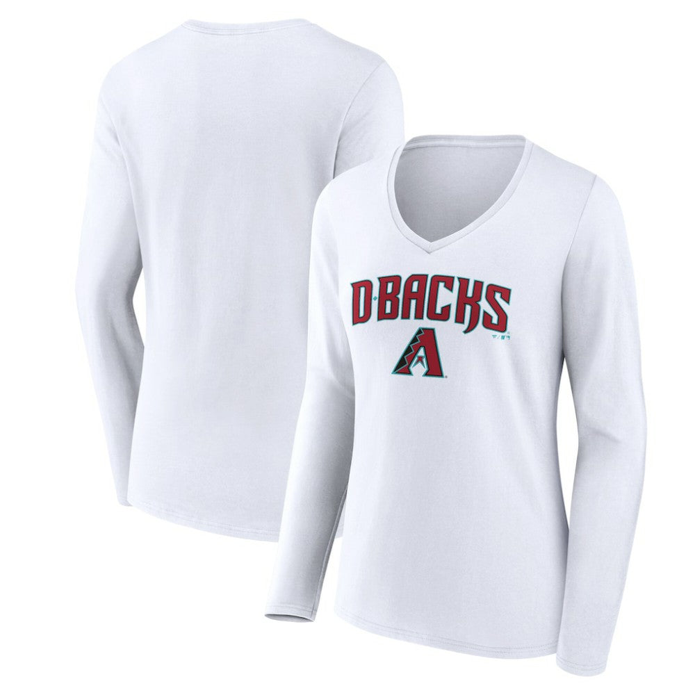 Arizona Diamondbacks Women's Team Lockup Long Sleeve V-Neck T-Shirt - MLB T-shirts