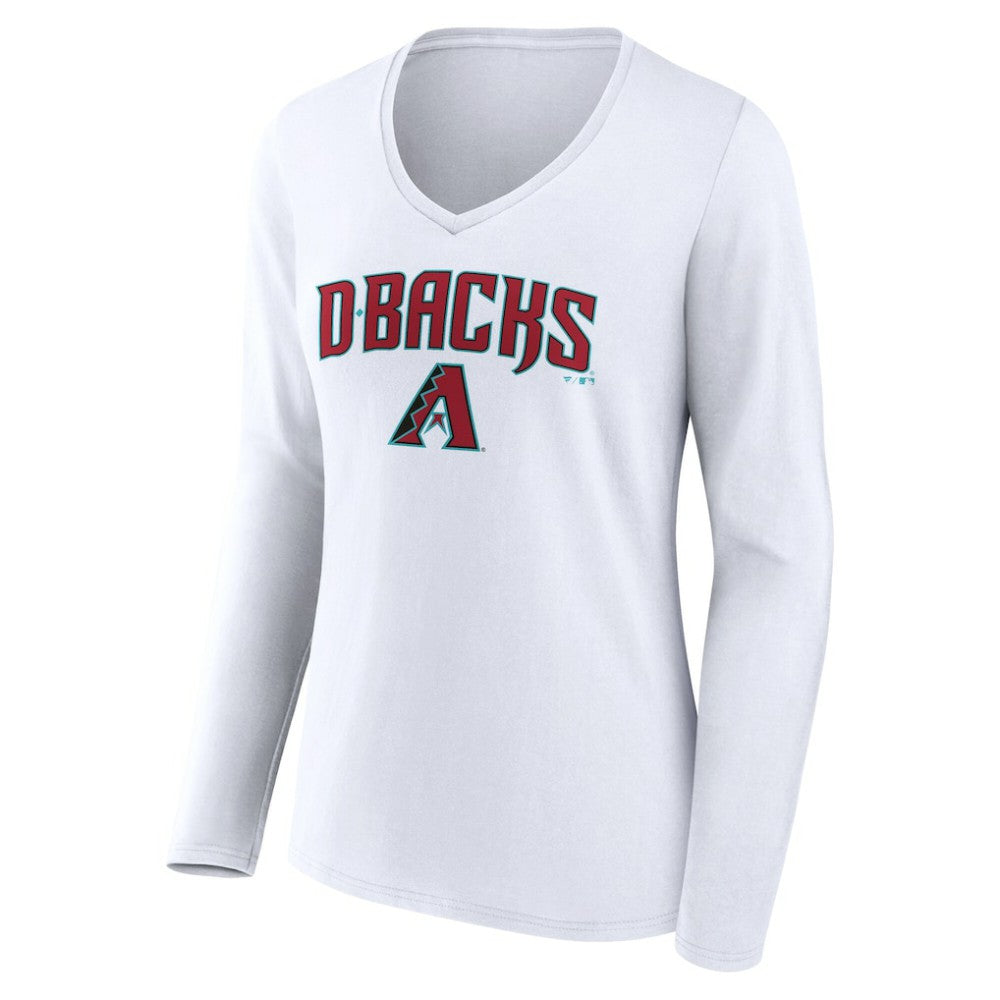 Arizona Diamondbacks Women's Team Lockup Long Sleeve V-Neck T-Shirt - MLB T-shirts